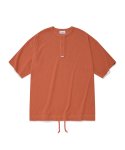 커버낫(COVERNAT) 와플 헨리넥 티셔츠 오렌지
