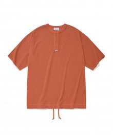 와플 헨리넥 티셔츠 오렌지