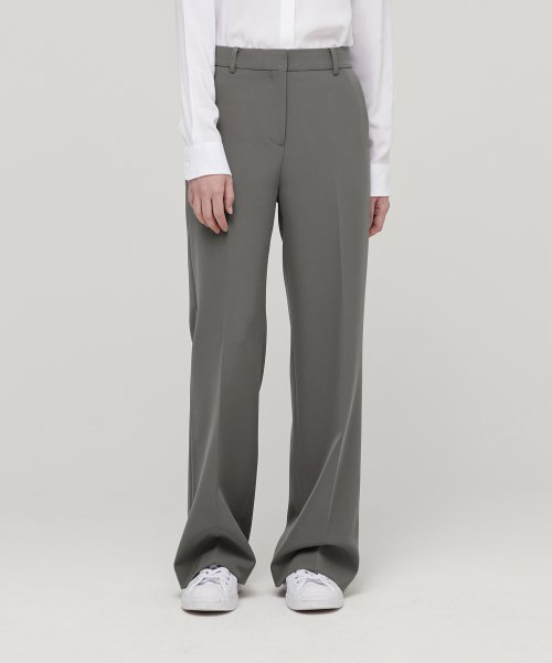 MUSINSA STANDARD WOMAN - WOMENS FLUID WIDE SLACKS [WARM GRAY]