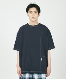 CTRS ST LABEL OVER S/S TEE NAVY
