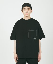 ST POCKET HEAVY OVER S/S TEE BLACK