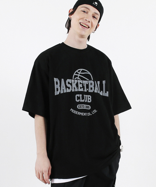 모더먼트(moderment) 바스켓볼 오버사이즈 반팔 티셔츠 [블랙]