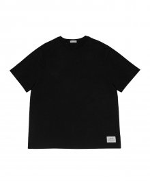 테리 코튼 세미오버 핏 티셔츠 블랙 LF1SKN3805
