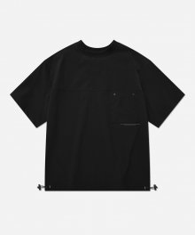 유니섹스 나일론 크노프 포켓 티셔츠 블랙