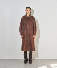 Balloon Trench Coat (Faux Vintage leather )