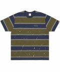 E/T-Logo Striped Tee Olive/Navy