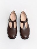 흰(HEENN) T-Mary Jane Shoes . Brown