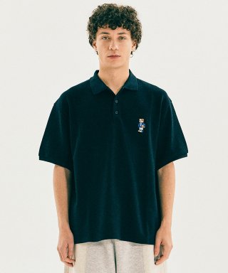 예일(YALE) EMBROIDERY DAN PK SHIRT NAVY 상품 이미지