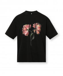 Cracked Flower T shirts - Black