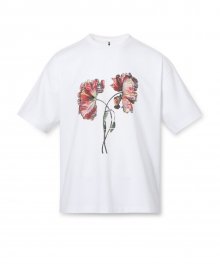 Cracked Flower T shirts - White
