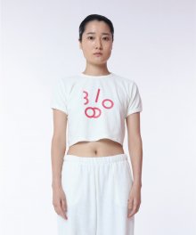 Harmony Logo Towelling Crop T-shirts (Japanese Red)