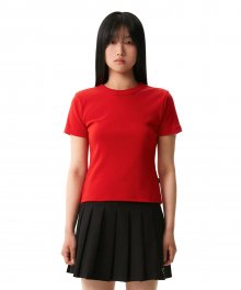 C BASIC EMBROIDERY T-SHIRT_RED