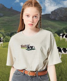 COW NEEDLES T-SHIRT OATMEAL