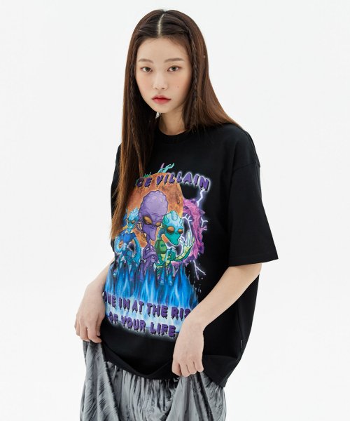 모데스티(MODESTY) Space Villain T-Shirts Black - 사이즈 & 후기... 무신사 모데스티(MODESTY)  Space Villain T-Shirts Black... 