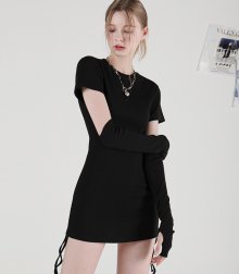 SOLID GOLGI SLIM ONEPIECE-BLACK