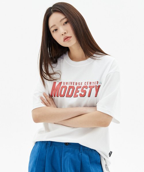 모데스티(MODESTY) Universe Center T-Shits White - 27,300 | 무신사 스토어