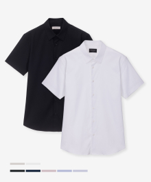[SET][이지케어][기본+패턴선택]스판 솔리드 반팔 드레스셔츠 MADS318SET