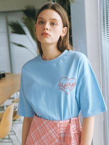 EYEYE CALLIGRAPHIC HEART T-SHIRT_L/BLUE (EEOO2RSR08W)