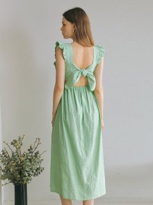 MARIE BACK RIBBON SLEEVELESS DRESS_MINT (EEOO2OPR02W)