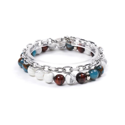JBANS CLASSIC - Haul Eyes 270 6-Pin Smile Pendant 691 Surgical Bracelet Set (C2101-SE167_SV)