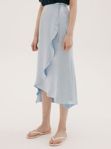 FSK SATIN FLARE SKIRT SKY BLUE