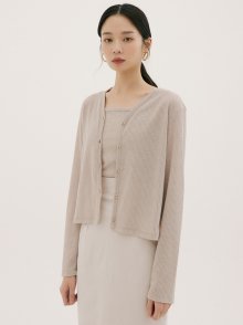 FSK LINEN BUTTON CARDIGAN BEIGE