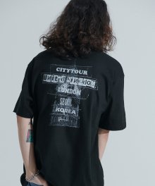 런던 밴드 포스터 백포인트 오버핏 티셔츠 (블랙)