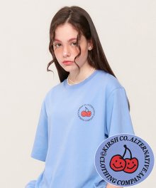두들 체리 서클 로고 티셔츠 KH [라이트 블루]