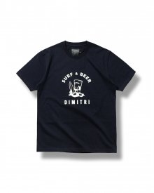 다이맥스 SURF & BEER 반팔 티셔츠 다크네이비
