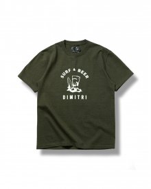 다이맥스 SURF & BEER 반팔 티셔츠 올리브