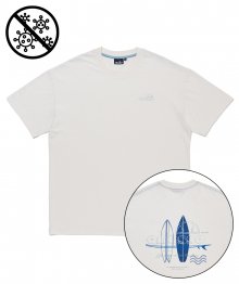 서핑 보드 그래픽 반팔 티셔츠 (오프화이트)