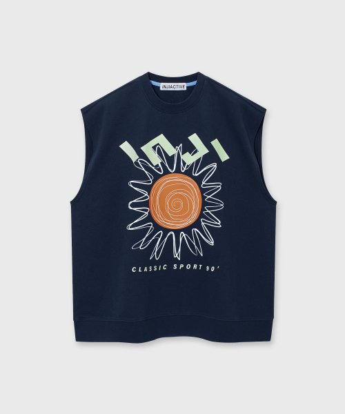 SUN DRAWING SLEEVELESS SWEATSHIRT темно-синий