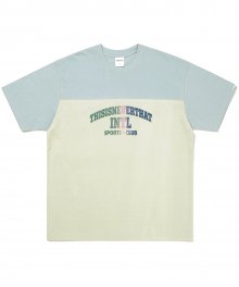 Two Tone Block Tee Pale Blue/Sand