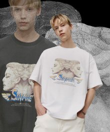 [SINAWE 1st album] WHITE OVER FIT RETRO GRAPHIC T-SHIRT TNTS1E603WT