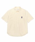 (23SS) EMBROIDERY UNIVERSITY DAN RELAX FIT SHIRT IVORY