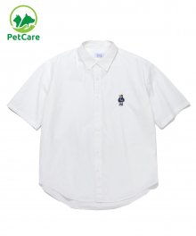 (22SS) EMBROIDERY UNIVERSITY DAN RELAX FIT SHIRT WHITE