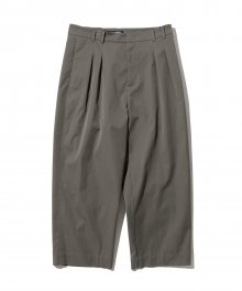 two tuck crop pants khaki grey