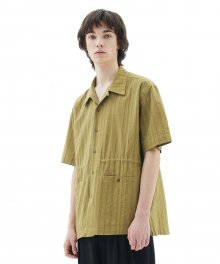 Stripe pocket s/s shirts G. yellow