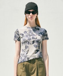 [CITY] Flowery Short Sleeve Tshirt_GREY (CTD2)