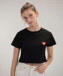 heart logo crop tee (black)