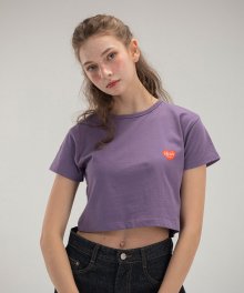 heart logo crop tee (violet)