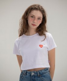 heart logo crop tee (white)