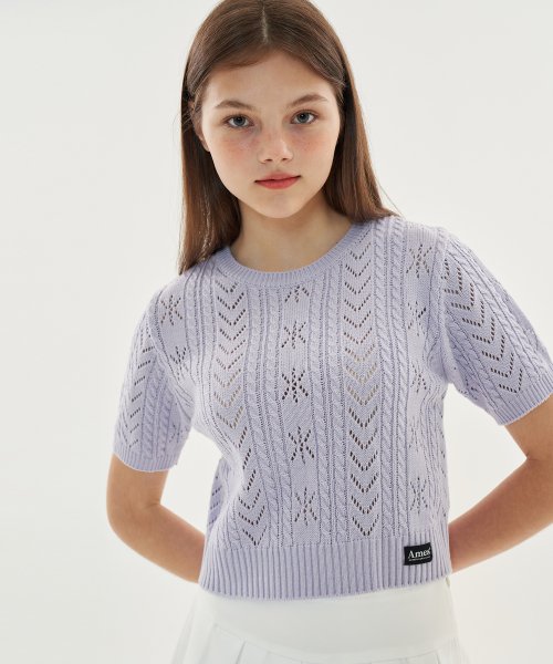 아메스 월드와이드(amesworldwide) PUNCHING CROP KNIT_PP(21HSTP08)