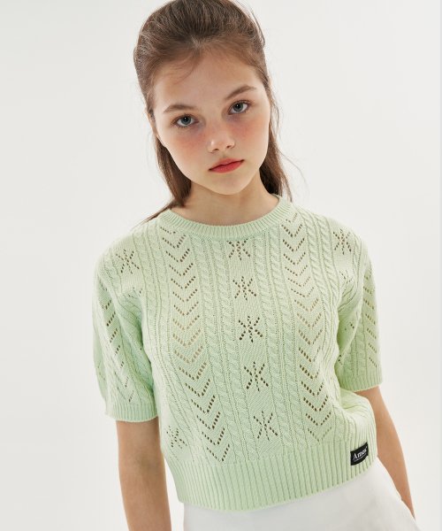 아메스 월드와이드(amesworldwide) PUNCHING CROP KNIT_LG(21HSTP08)