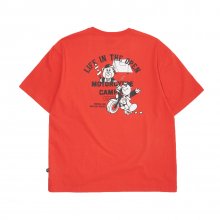 [아울렛] [PENFIELD X BACKYARD BUILDER] 모터사이클 그래픽 반팔 티셔츠 ORANGE_FM2KT136