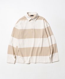 Wide Border Rugby Shirts Ivory Beige