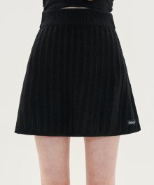 TWIST A-LINE KNIT SKIRT_BK(21HSBT01)