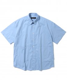 4 포켓 오버핏 하프 셔츠 인디고 블루