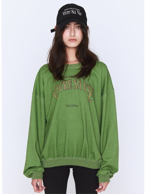 Винтажный свитшот Vivre Sa Vie Green (Womens Free)