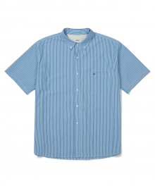 [SM21 SOUNDSLIFE] Short Sleeve Shirt Big Boy Fit Blue